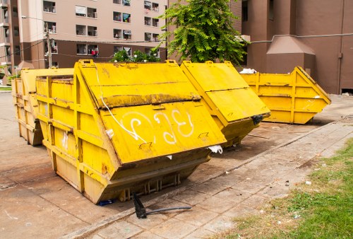 Construction site with waste removal services in Tooting