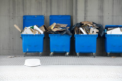 Commercial skip placed at a business site in Tooting
