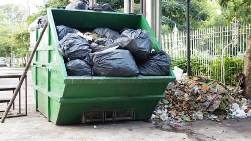 Professionals sorting demolition materials